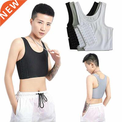 Sport Breathable Buckle Short Chest Breast Binder Vest Tops