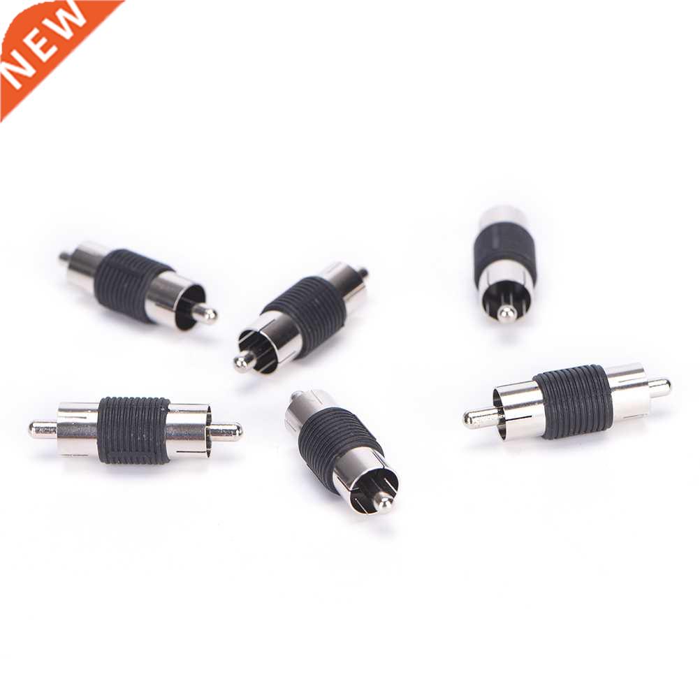 6 Pcs Straight AV RCA Male to Male Connectors Couplers Adapt