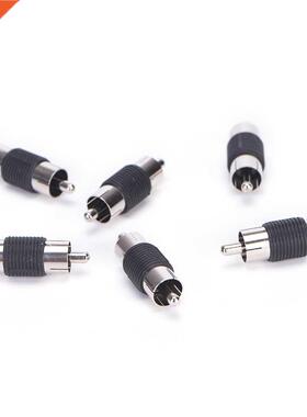 6 Pcs Straight AV RCA Male to Male Connectors Couplers Adapt