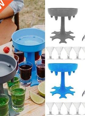 6 Shot Glass Dispenser Holder Caddy Liquor Dispenser