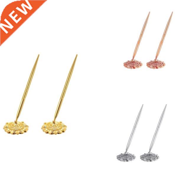 2 Pieces Hollow Round Pen Holder Signing Pen Set Ballpoint P
