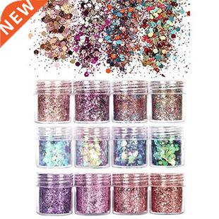 12 Box Festival Chunky Sequins Epoxy Resin Pigment Face Hair