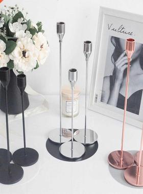 3Pcs Luxury ron Candle Holder Romantc Sngle Head Candles