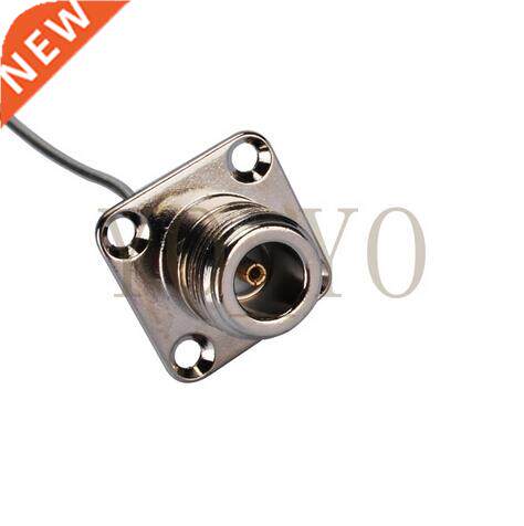RF Adapter MCX plug right angle to N jack panel mount straig