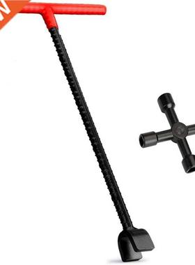 Water Meter Key 16 Inch Enforced Steel T-Handle With 4-Way M