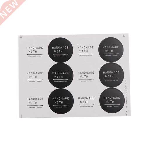 120pcs/10 sheets Black & White Thank you Baking Seal Sti