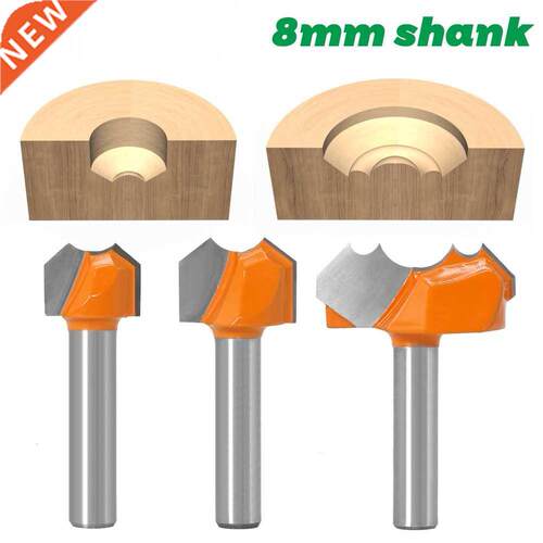 8mm Shank Professional Grade Double Arc Ball Bit Round Over