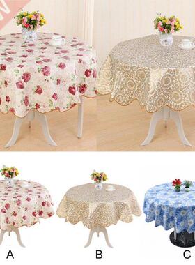 Pastoral Plastic Round Tablecloth PVC Oil Proof Waterproof R