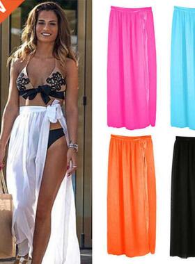 Womens Swim Wear Bikini Cover Up Sheer Beach Mini Wrap Skirt