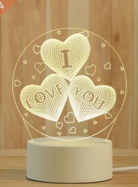 Romantic Love D Acrylic Led Lamp For Home Children's Night