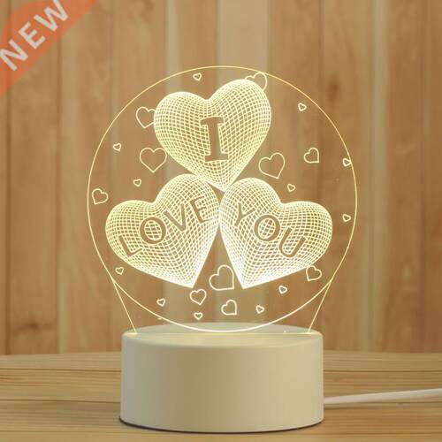 Romantic Love D Acrylic Led Lamp For Home Children's Night