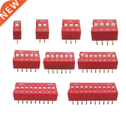 10Pcs 2.54mm Position Way DIP Red Pitch Toggle Switch Red Sn