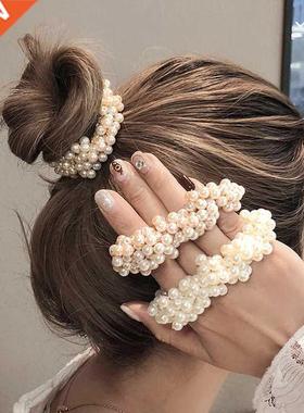 14 Colors Woman Elegant Pearl Hair Ties Bes Girls Scrunchi