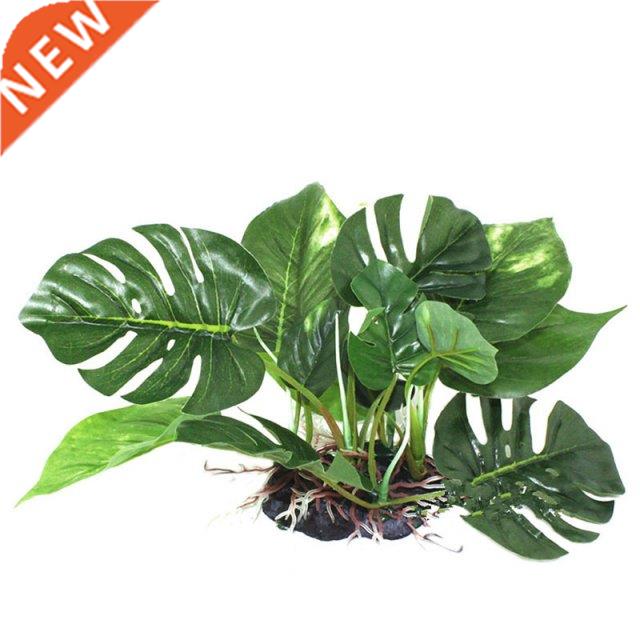 Artificial Green Leaves Fake Plastic Plants Plastic Aquarium