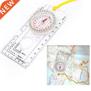 Multifunction Mini Ruler Map Scale Compass Tool Outdoor Camp