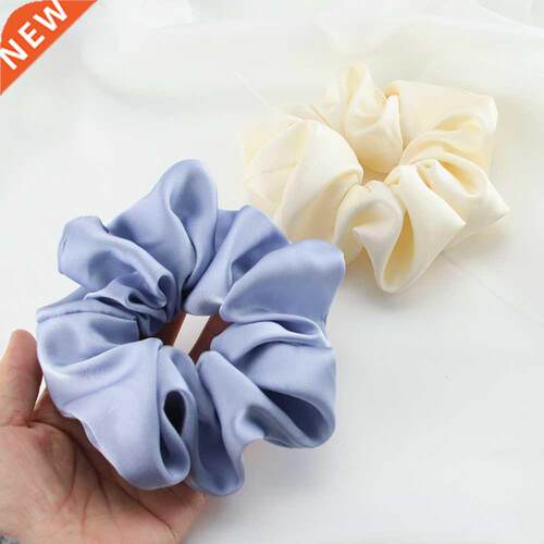 Silk Satin Large Scrunchies Elastic Rubber Hair Bands Women