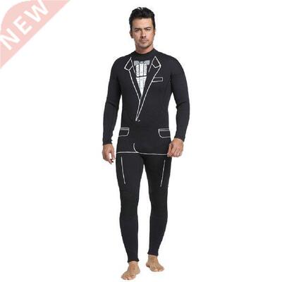 Mens 3MM Neoprene Full Body Tuxedo Wetsuit Zipper Surfing