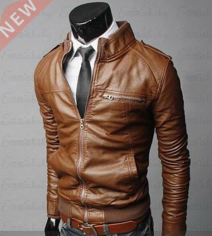 2019 New Fashion Autumn Male Leather Jacket Plus Size XL Bl