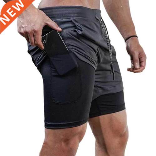 2021 Summer Running Shorts Men 2 in 1 Sports Jogging Fitness
