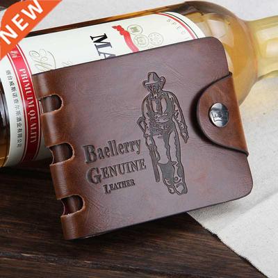 Leather Vintage Men Wallets Male Money Bag Hasp Hollow Out S