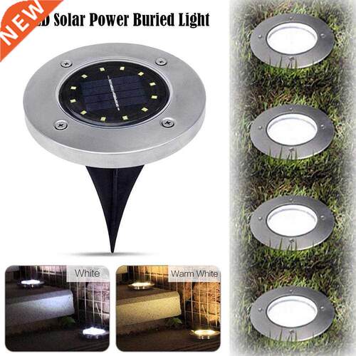 4pcs 12 LEDs Solar LED Deck Light Ground Spots Light