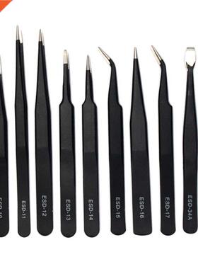 6Pcs/10Pcs ESD Tweezers Tools Kit Precision Antistatic Tip C