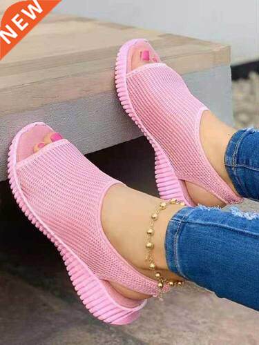 Summer Women Shoes 2021 Mesh Fish Platform Shoes Women&#