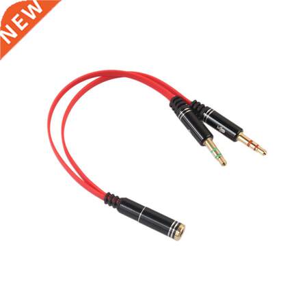 17.5cm Length 3.5mm AUX Audio Cable Adapter Mic Splitter Cab