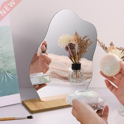1 Set Makeup Mirror Irregular Acrylic Decorative Mirror Wood