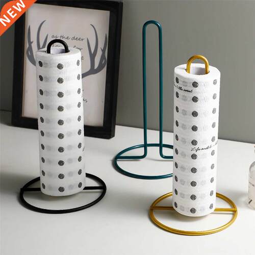 Paper Roll Holder Metal Wrought Iron with Stable Round Base