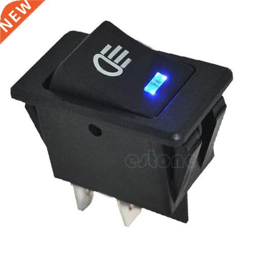 Car Fog Lig Rocker Switch 4Pins Blue LED 12V 35A Dash Dash