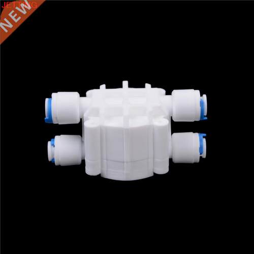 1PCS White 4 Way 1/4 Port Auto Shut Off Valve For RO Reverse