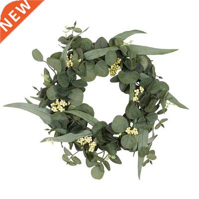 Artificial Eucalyptus Wreath With Willow Leaves & Berrie