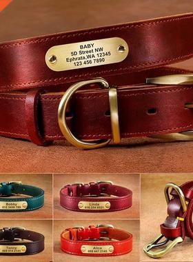 Custom Dog Collr Lether Dog Tg Collrs Engrved Pet ID T