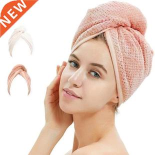 Microfiber Hair Towel Wrap Hair Drying Towel with Button Dry