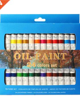24 Colors Professional Oil Painting Paint Drawing Pigt 12ml
