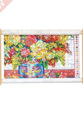 Rectangle Wooden Tapestry Scroll Embroidery Silk-painting Fr