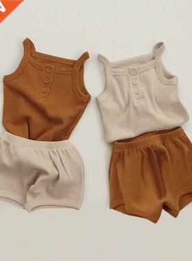 Baby Boy Girl Clothes Summer Soft Cotton Solid Baby ops Tee