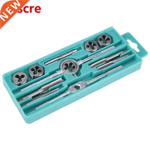12pcs M6-M12 Screw Nut Thread Taps Dies With Wrench Handle H