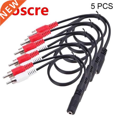 5PCS/Set Universal 3.5mm Stereo Female Jack to 2 RCA Male So