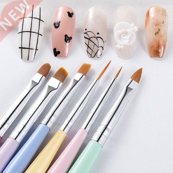 6Pcs/Set Nail Pen Wide Application One Stroke Outlines