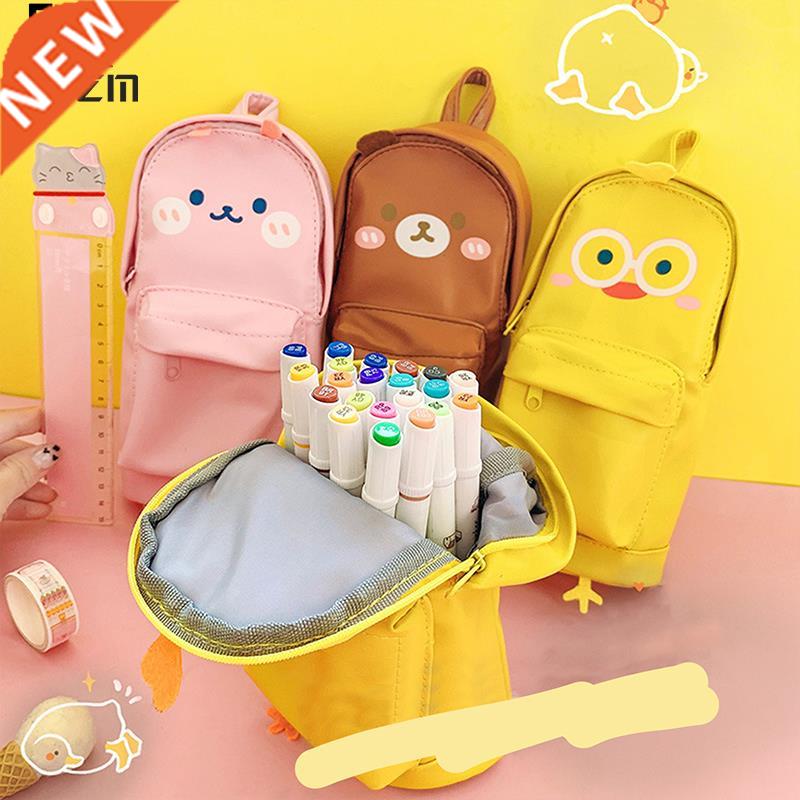 Kawaii Waterproof Duck Bear Pencil Case Large Capacity Stati
