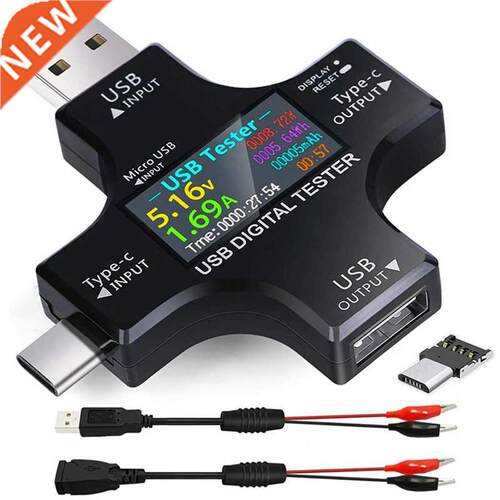 USB C Tester,2 in 1 Type C USB Tester Color Sn IPS Digital M
