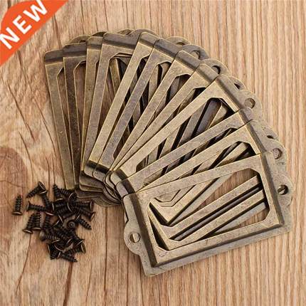 12Pcs/Set Antique Brass Metal Label Pull Frame Handle File N