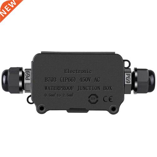 IP66 Waterproof Outdoor 2 Cable PG9 Black Plastic Connector