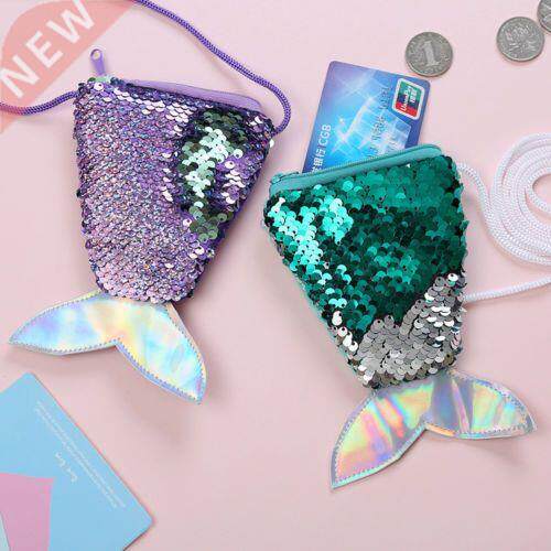 Baby Mermaid Coin Purse Kids Zipper Purses Sequines Mini