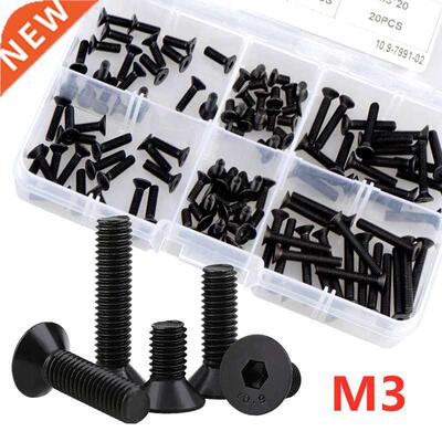 120pcs M DIN7991 Black Countersunk Flat Head Socket Cap Scr