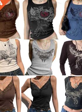 2022 Vintage Clothes Y2k Corset Crop Top Women Cyber Baby Te