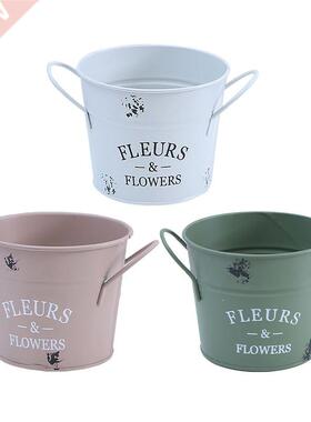 Vintage Chic Flower Vase Tin Pitcher Jug Metal Iron Flowers