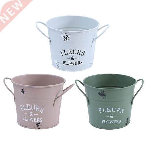 Vintage Chic Flower Vase Tin Pitcher Jug Metal Iron Flowers